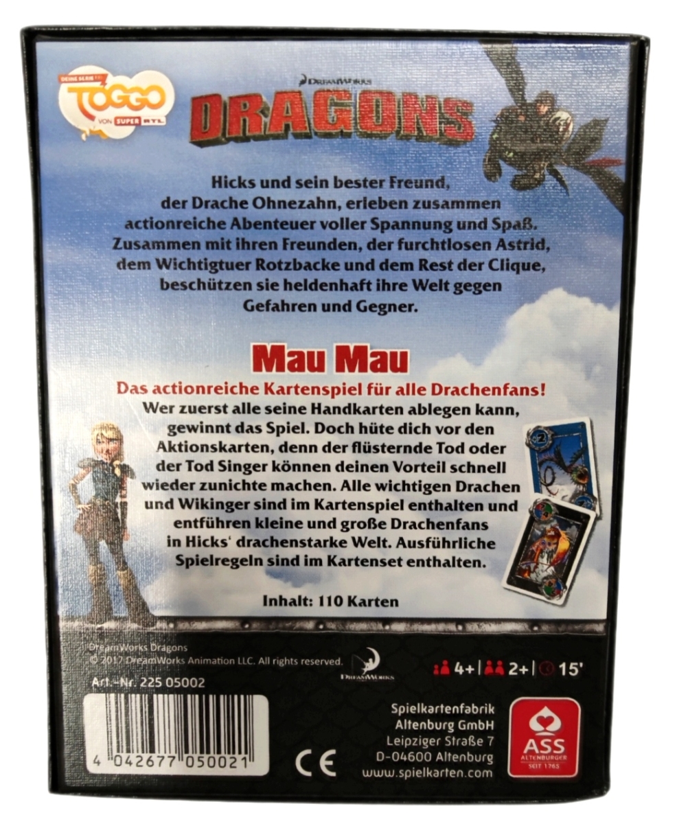 Mau Mau Spiel mit den Motiven von Dragons - Die Drachenreiter von Berk